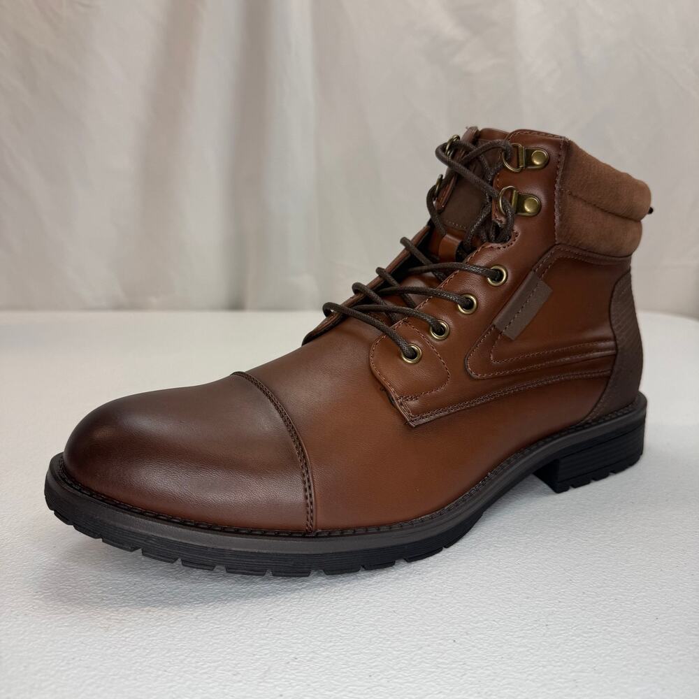 Suedi Collection Men's Brown Leather Ankle Boots – Size 11.5